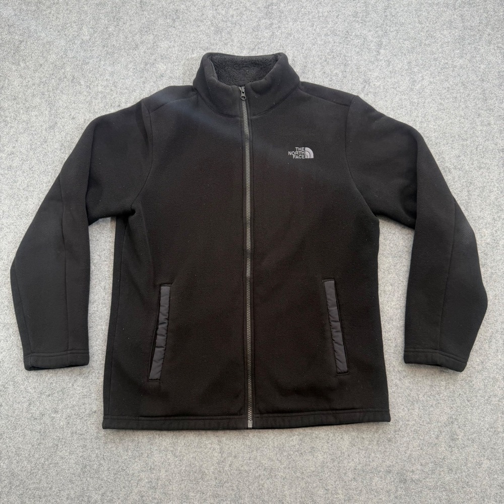 The North Face Mens Full Zip Sherpa Lined Fleece Jacket Black Size Large L/100